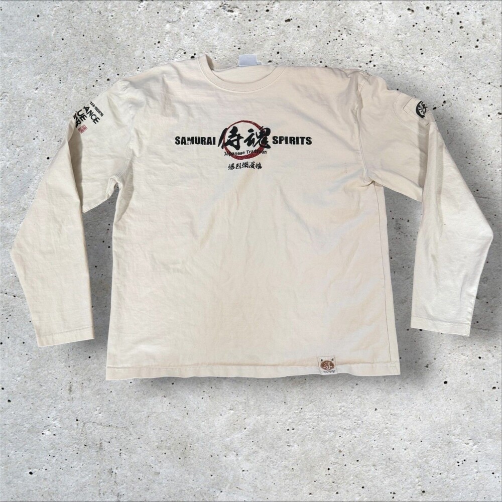 Bakuretsu Ranman Musume BRM Samurai Spirits Skull Long Sleeve Shirt Mens 46 XL